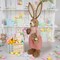 Easter Bunny Decor, 2.7FT Large Rabbit Statue with Easter Basket Eggs Outdoor Decorations, Straw Standing Bunnies Figurine Spring Decor for Porch Home Farmhouse Entryways Photo Props (Girl)